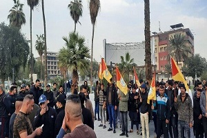 تجمع مردم عراق در اعتراض به صدور حکم اعدام ۲ بحرینی توسط آل سعود